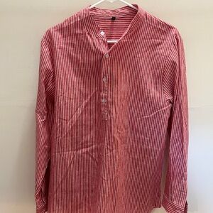 Zaful Red and White Striped Casual Shirt